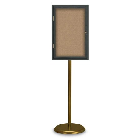 United Visual Products Corkboard, Triple Door, Radius Frame, 96x48", Satin/Pearl UV7006-SATIN-PEARL